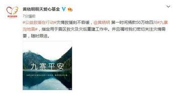 九寨沟捐款明星排名,爱心助力灾区重建，明星慷慨解囊显社会责任
